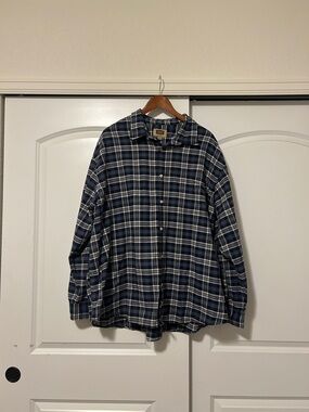 The Foundry Supply Co. Men’s 3XL Navy and White Plaid Button Down Shirt